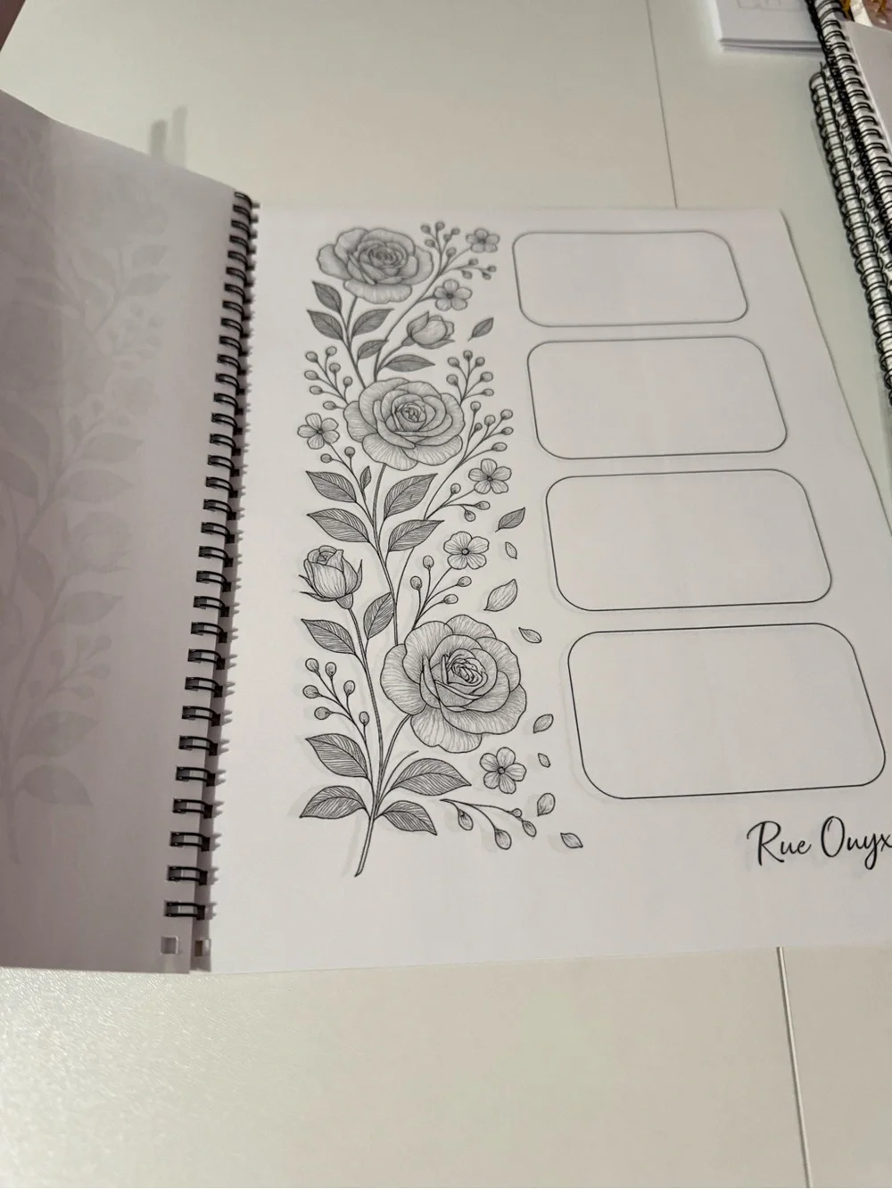 Spiral Journal Notebook - White Floral Cover
